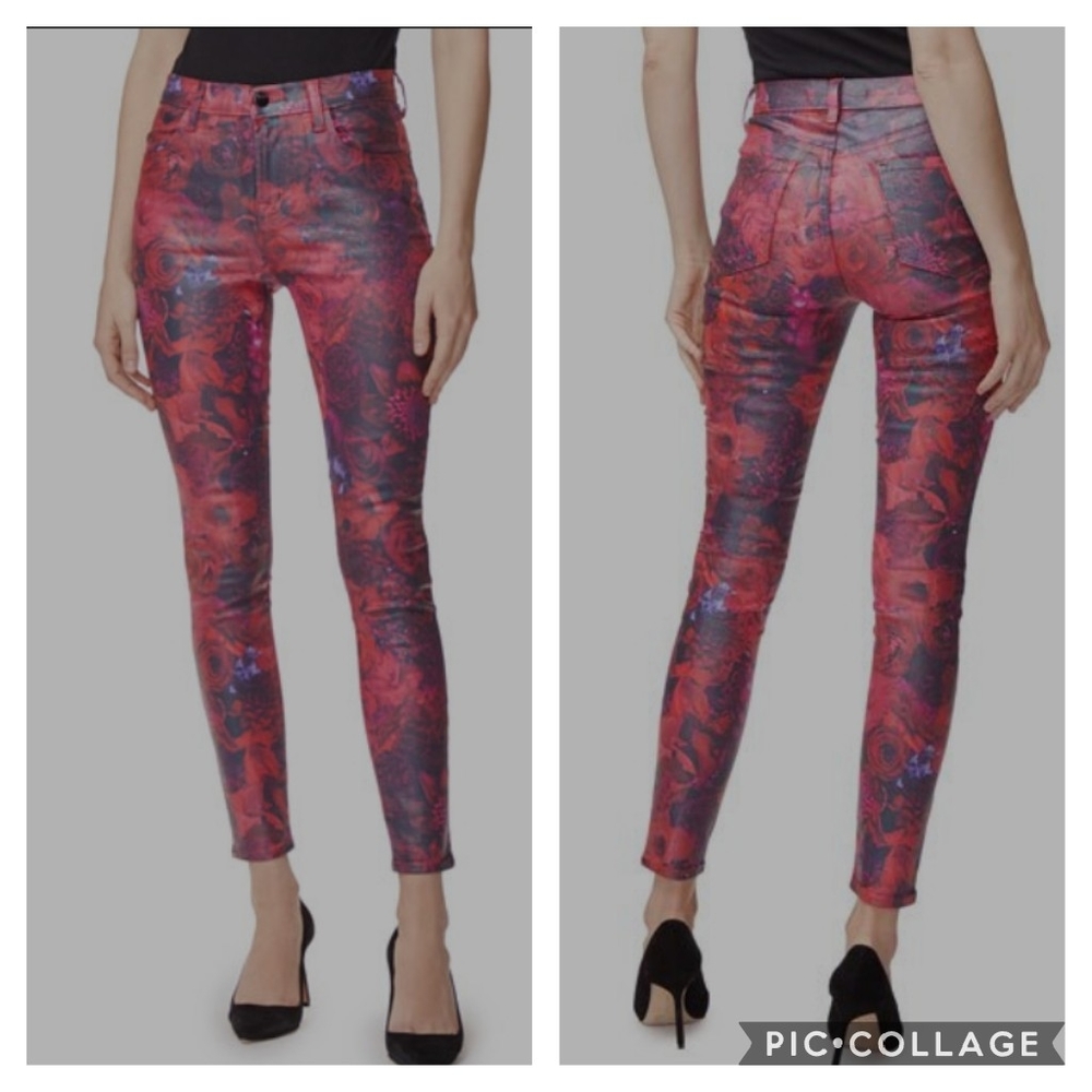 J BRAND Maria High Rise Skinny Floral Print Jeans size 23